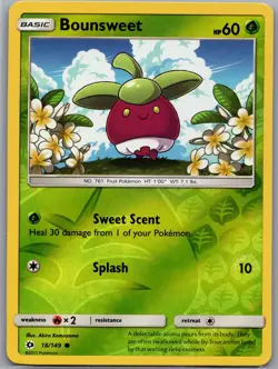 Bounsweet 18/149 Reverse Holo SM Base Set - Pokemon Card - NM - Image 1
