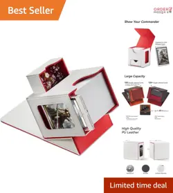 MTG Deck Box Faux Leather Size 100 Double-Sleeved Cards Organizer Dice Tray - Image 1