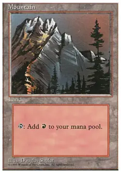 Mountain B - Light Play MTG 4th Edition - Image 1