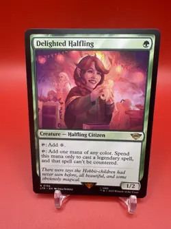 MTG Delighted Halfling 0158 Universes Beyond: LOTR Tales of Middle-Earth NM - Image 1
