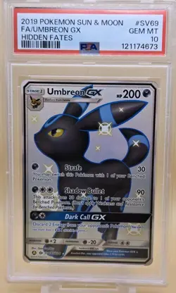 2019 Pokemon Sun & Moon Hidden Fates Shiny UMBREON GX SV69/SV94 PSA 10 GEM MINT - Image 1