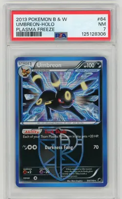 2013 Pokemon B&W Plasma Freeze UMBREON Holo #64/116 PSA 7 NM - Image 1