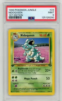 1999 Pokemon Jungle 1st Edition NIDOQUEEN Non Holo #23/64 PSA 9 MINT - Image 1