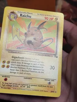 Raichu 29/62 Fossil Non Holo Rare Pokemon TCG 1999 - Image 4