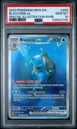 2023 POKEMON MEW EN-151 SPECIAL ILLUSTRATION RARE #200 BLASTOISE EX PSA 10 - Image 1