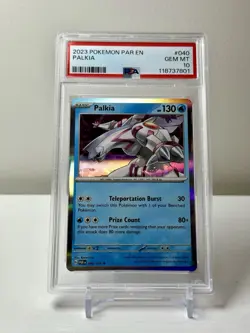 PSA 10 PALKIA #040 HOLO PARADOX RIFT 2023 POKEMON (POP 6) GEM MINT - Image 1