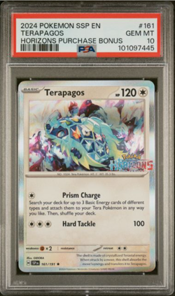 2024 Terapagos 161/191 Horizons Stamped Promo Pokemon Surging Sparks PSA 10 - Image 1