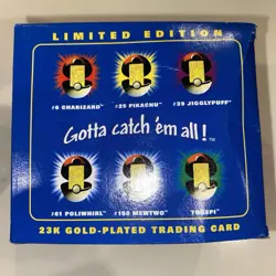 1999 Burger King Pokemon Gold Plated Cards Set Of 5 W/pokeballs/certificates/box - Image 4