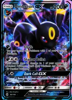 Pokemon Card - Umbreon GX SM Base Set 80/149 Ultra Rare NM-MINT 🔥🔥🔥 - Image 1