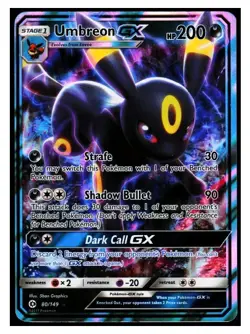 Pokemon Card - Umbreon GX SM Base Set 80/149 Ultra Rare NM-MINT 🔥🔥🔥 - Image 3