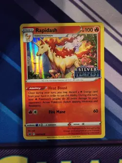 Rapidash SWSH270 STAFF Prerelease Promo Silver Tempest Stamped Pokemon Card NM - Image 1