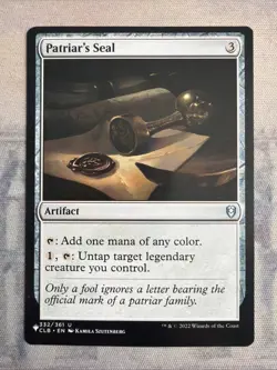 1x Patriar's Seal- NM- The List Reprints- Mtg Magic The Gathering Card-Free Ship - Image 1