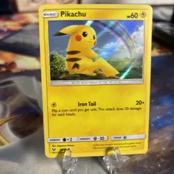 Pikachu 28/73 Common Holo Shining Legends Pokemon Card - Image 1