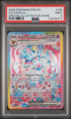 2025 POKEMON PRE EN-PRISMATIC EVOLUTIONS #156 SYLVEON EX PSA 9 - Image 1