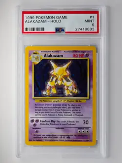 1999 ALAKAZAM HOLO - 1/102 - POKEMON BASE SET - PSA 9 MINT - Image 1