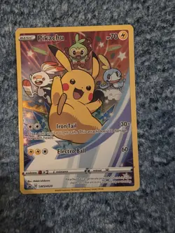 Pikachu SWSH020 Sword & Shield (2020) Black Star Promo Full Art Pokemon TCG Mint - Image 2
