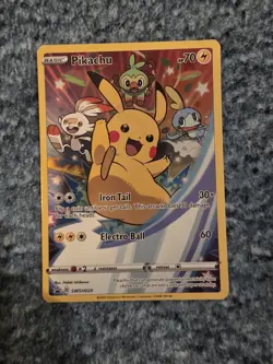 Pikachu SWSH020 Sword & Shield (2020) Black Star Promo Full Art Pokemon TCG Mint - Image 5