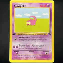 Pokemon TCG 1st Edition Fossil Slowpoke Non Holo Common 55/62 Vintage WOTC VLP - Image 1