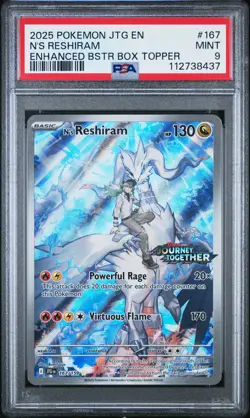 2025 POKEMON JTG EN-JOURNEY TOGETHER #167 N'S RESHIRAM PSA 9 - Image 1