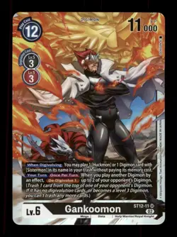 ST12-11 Gankoomon 6 Super Rare Holo Black Digimon Card CCG - Image 1