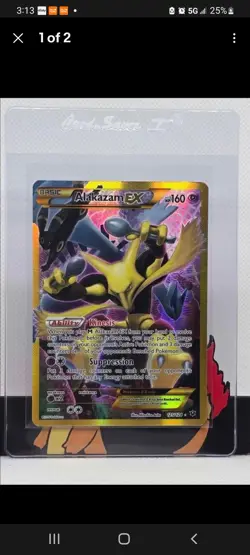 Pokemon TCG Alakazam EX Holo Ultra Rare 2016, 125/124 Card - Image 1