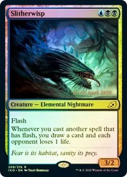 MTG FOIL Slitherwisp Prerelease Ikoria Lair of Behemoths - Promo: Date Stamped - Image 1