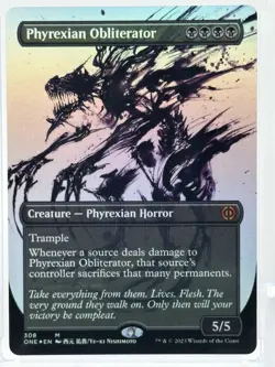 MTG Phyrexian Obliterator *SHOWCASE FOIL* Phyrexia: All Will Be One 308 NM - Image 3