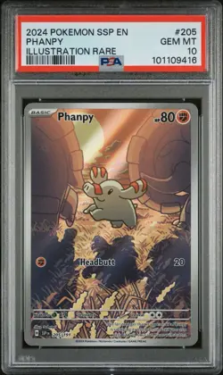 PSA 10 Phanpy 205/191 Surging Sparks Illustration Rare Pokemon - Image 1