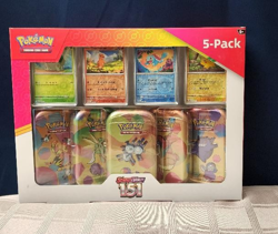 Pokemon Scarlet & Violet - 151 Costco Bundle (5-Pack) Mini Tins w/ 4 Promo Cards - Image 1