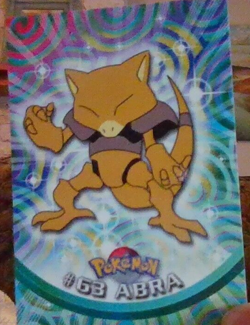 #63 Abra Topps Pokemon Card Tv Animation Edition Blue Logo NM - Image 1