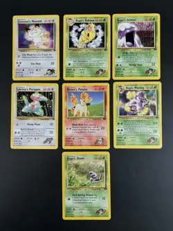 Pokemon TCG WOTC Gym Challenge Card Lot of 7 - Vintage 2000 - Image 1
