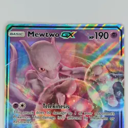 Mewtwo GX SM196 Sun & Moon Black Star Promo Detective Pikachu Pokemon TCG Card - Image 2
