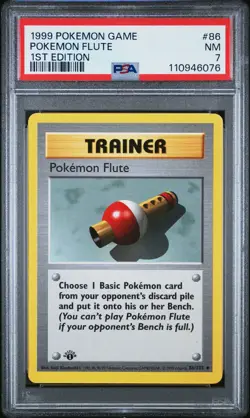 1999 POKEMON BASE SET 1ST EDITION #86 POKEMON FLUTE PSA 7 - Image 1