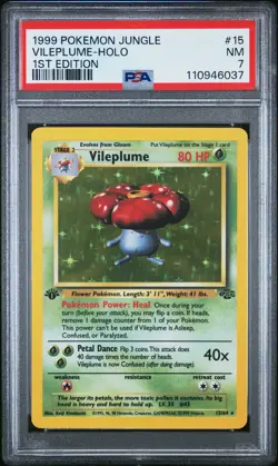 1999 POKEMON JUNGLE 1ST ED #15 VILEPLUME-HOLO PSA 7 - Image 1