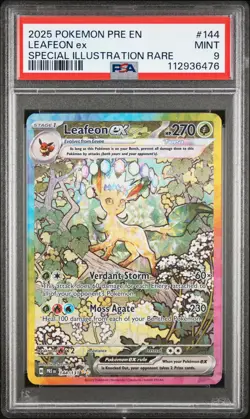 2025 POKEMON PRE EN-PRISMATIC EVOLUTIONS #144 LEAFEON EX PSA 9 - Image 1