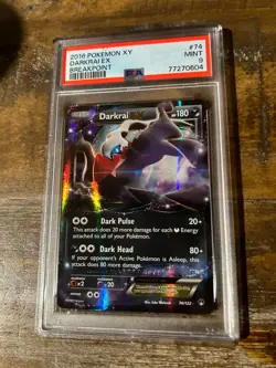 POKEMON 2016 XY Breakpoint DARKRAI EX #74 PSA 9 RARE 2 - Image 1