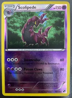 Scolipede 54/114 Reverse Holo Rare Black and White Set | LP | Pokemon Card TCG - Image 1