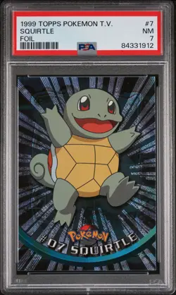 1999 Topps Pokemon TV 7 Squirtle Holo - PSA 7 - Image 1
