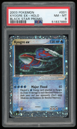 2003 POKEMON BLACK STAR PROMO #001 KYOGRE EX HOLO PSA 8 **LOW POP 137** - Image 1