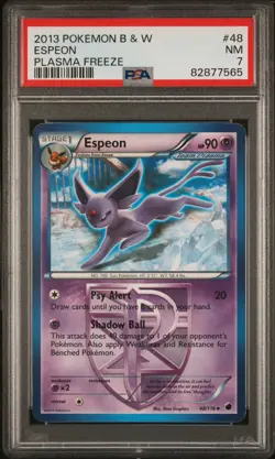 2013 Pokemon Black & White Plasma Freeze 48 Espeon - PSA 7 - Image 1