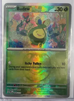 Pokemon TCG Budew Master Ball 004/131 Prismatic Evolutions Reverse Holo NM - Image 1