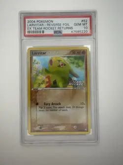 2004 Pokemon EX Team Rocket Returns Larvitar Reverse Foil #62 PSA 10 POP 11 - Image 1