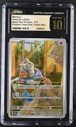Pokemon 2024 Mimikyu #075 Promo Paldean Fates Elite Trainer Box CGC 10 PRISTINE - Image 1