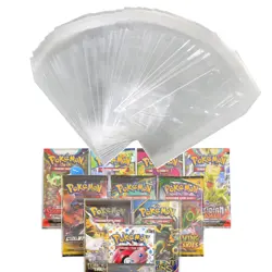 100PC Protective Sleeves Self Sealing Clear View Bags for Pokemon Booster Packs - Image 1