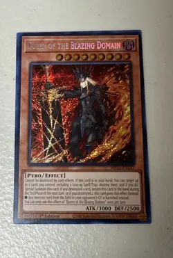 Yugioh! Queen of the Blazing Domain, MP25-EN147, Prismatic Secret Rare, 1st Ed. - Image 1