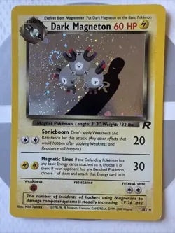 Pokemon Dark Magneton TCG Holo Rare Card 11/82 Unlimited - Image 1