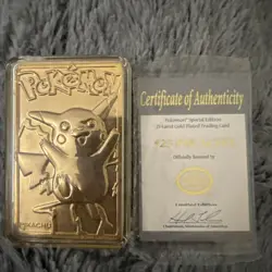 pokemon 23k gold plated trading card pikachu - Image 1