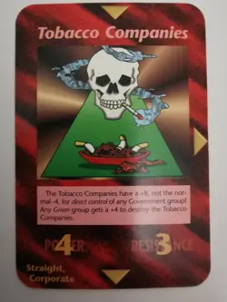 TOBACCO COMPANIES CARD UNLIMITED NEW WORLD ORDER INWO ILLUMINATI GAME - Image 1