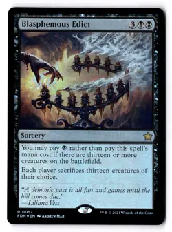 Blasphemous Edict NM* FOIL Foundations 0057 mtg -UnltdCards - Image 1