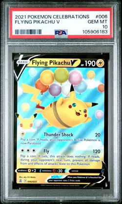 2021 POKEMON CELEBRATIONS #006 FLYING PIKACHU V PSA 10 - Image 1